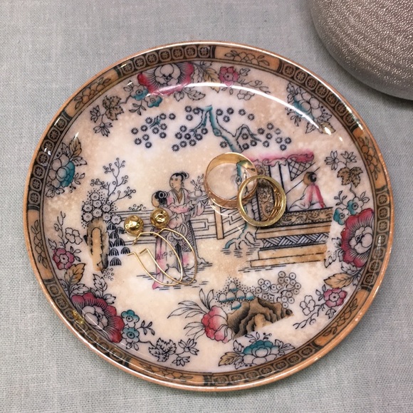 Antique Chinese Print Ironstone Trinket Tray - Picture 2 of 8